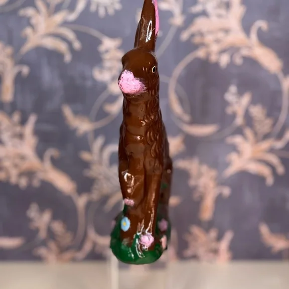Vintage Estate Faux Chocolate Easter Bunny Figurine - Picture 3 of 8